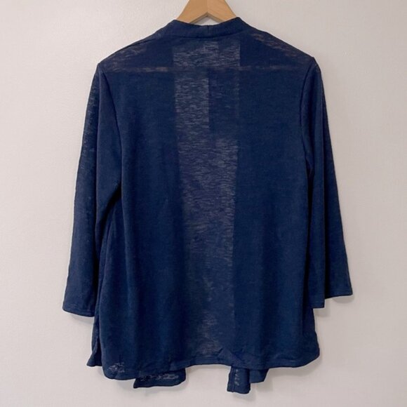 New Kim & Co. Navy Blue Lightweight 3/4 Sleeve Bolero Cardigan Size Small bin 1K - Picture 4 of 5